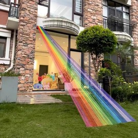 dancinggrass Rainbow Line, Wedding Celebration Decorations, Mall Atrium Display Window, School Themed Decor Installations, Outdoor Festival Decor, Building Ornament (line+2pc Base)