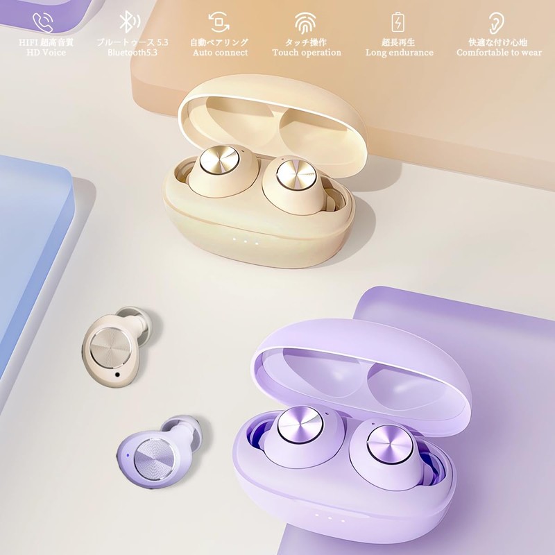 Wireless Earphones, Bluetooth Hi-Fi Sound Quality, 2025 Latest Bluetooth 5.3,