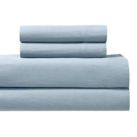 Royal Tradition Heavyweight Flannel, 100 Percent Cotton King 4PC Bed Sheets Set, Blue, 170 GSM