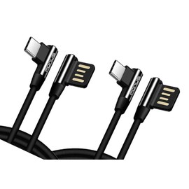 6ft and 10ft Long USB-C Cable Angle Cord for Gaming Fast Charge Compatible with TCL 30 T/30 V/30 SE 5G, Type-C Power Wire 90 Degree L-Shaped Braided