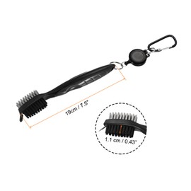 PATIKIL Golf Club Brush, 2Ft Extension Cord Golf Club Groove Cleaner with Retractable Cleaning Nails Double Brush Head and Ergonomic Grip, Black
