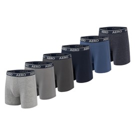 Aeropostale Mens Boxer Briefs-Cotton Stretch Boxer Briefs Underwear (Black/Navy/Heather/Blue/Baby Blue, Small)