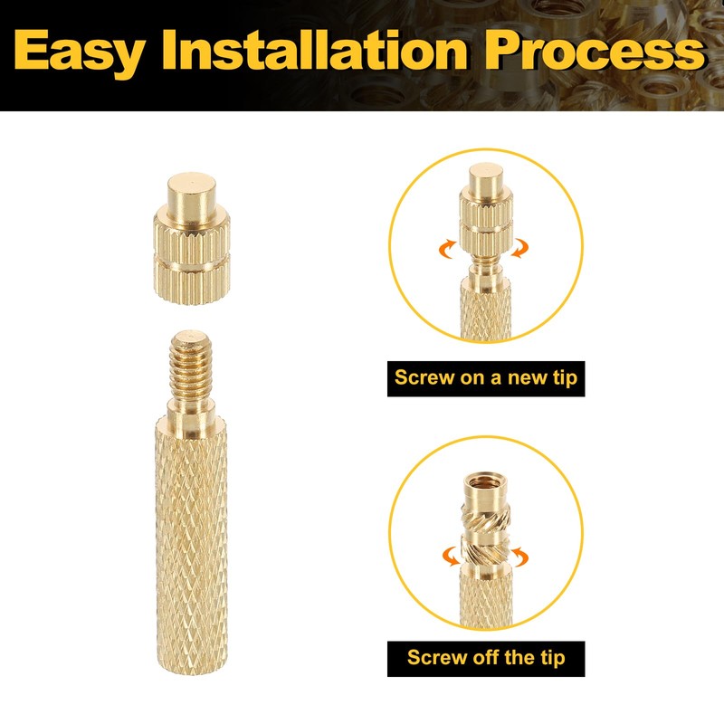 sourcing map 8 Pcs Heat Set Insert Tips for Threaded