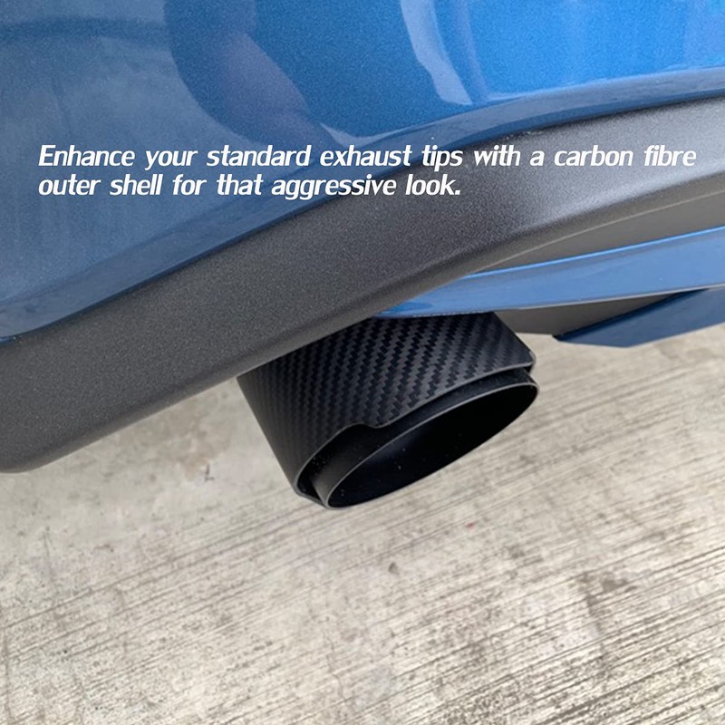 CARMON Real Twill Carbon Fiber Exhaust Pipe Muffler Tips with
