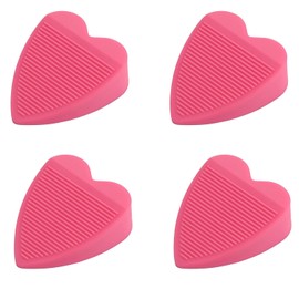 4 topes de goma para puerta, tope de seguridad en forma de corazón, protector de pared y reduce el ruido, soporte de puerta de cuña resistente para todo tipo de piso (4 piezas rosas)