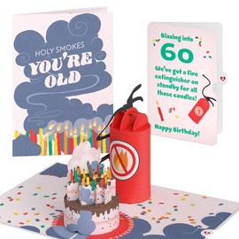 Lovepop 60th Birthday Card | Holy Smokes You're Old Funny 3D Popup Card | 5" x 7" Card | Envelope Included