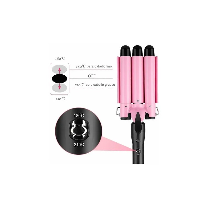 Rizadora De Cabello De 3 Barriles, 25mm Rizador De Pelo