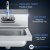 Profeeshaw Stainless Steel Sink Commercial Wall Mount Hand Washing Basin