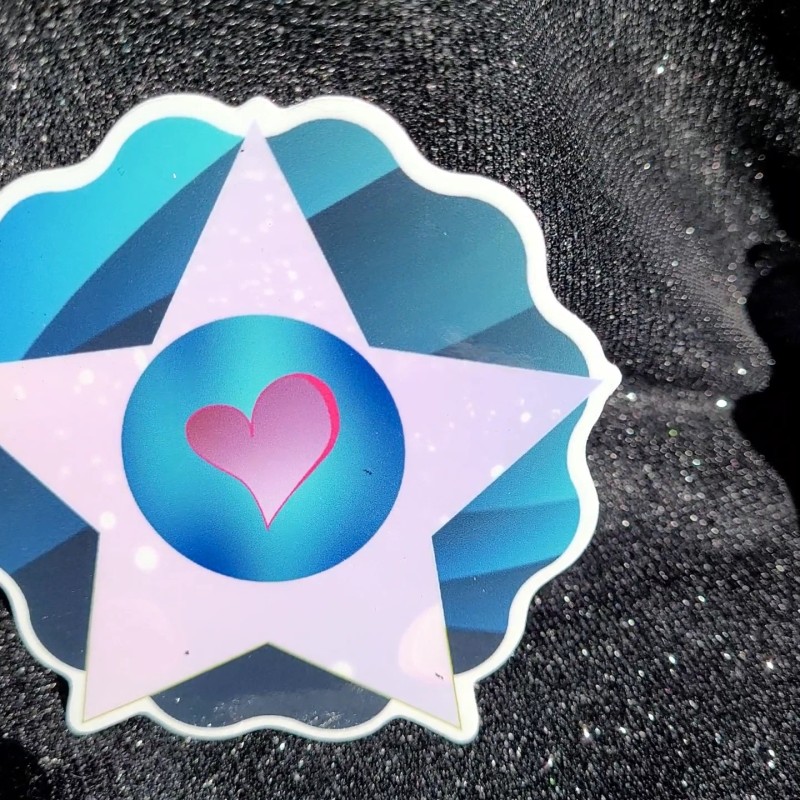 Moonlight Jade STKR010 Star Heart Flower Circle Abstract Sticker -