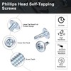 QUARKZMAN 50 Stück Blechschrauben Selbstschneidend #8x1/2" Phillips-Kreuzschlitz-Selbstbohrschrauben, SelbstbohrflachkopfBohrschrauben Holzschraube für