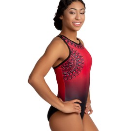 United All Around Maillot de gimnasia para niñas, adultos, niños pequeños, Rojo Polinesio Ombre, 5-6 Años