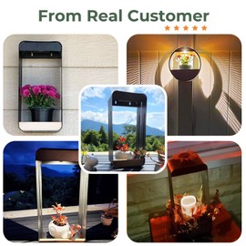 Grand patio Outdoor LED Solar Power Wall Sconce Shelf Planter, Waterproof Decor Wall Lamp Light for Porch, Patio. Solar Energy, Black(L-Rectangle)