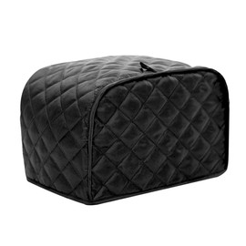 KINMAD Polyester Fabric Quilted Four Slice Bread Toaster Cover Bakeware Protector, Dust and Fingerprint Protection- Best Gift for Mother, Black
