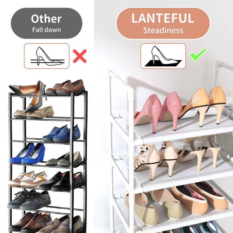 LANTEFUL LANTEFUL 10 Tiers Tall Shoe Rack 20-25 Pairs Boots