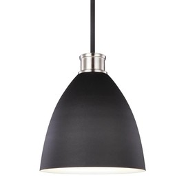 Generation Lighting 6519901-962 Varus One Light Pendant Hanging Modern Fixture, Brushed Nickel
