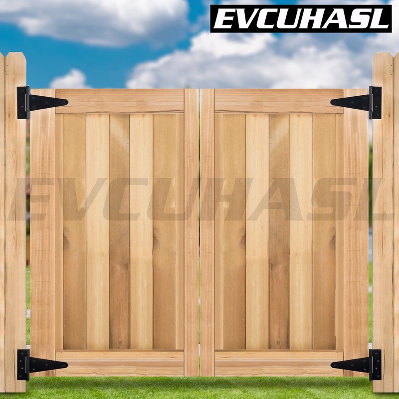 EVCUHASL 6 Inch T-Strap Gate Hinges, Shed Barn Door Hinges