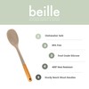 Beille 1pc Beech Wood and Silicone Cooking Spoon Kitchen Utensils