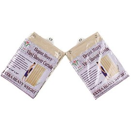 2-Pack Heavy Duty 100% Water Repellent, 10 Mil, Durable Shower Curtain Liner with Reinforced Header, Rustproof Grommets, & Weighted Magnetic Hem Sand