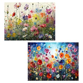 Diamond Painting Adults, 5D Diamond Painting, Small Flowers Diamond Painting Pictures, Mosaic Making, Diamond Pictures Arts Craft for Home Wall Decor, Gifts for Adults Children, 2 Pieces, 30 x 40 cm