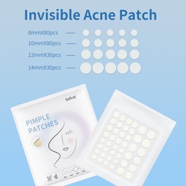 Ache Patches Hydrocolloid Pimple Absorbing Patch 4 Size 220 Counts Spot Blemish Invisible Stickers Zit Dot Cover with Tea Tree Oil Face Treatment