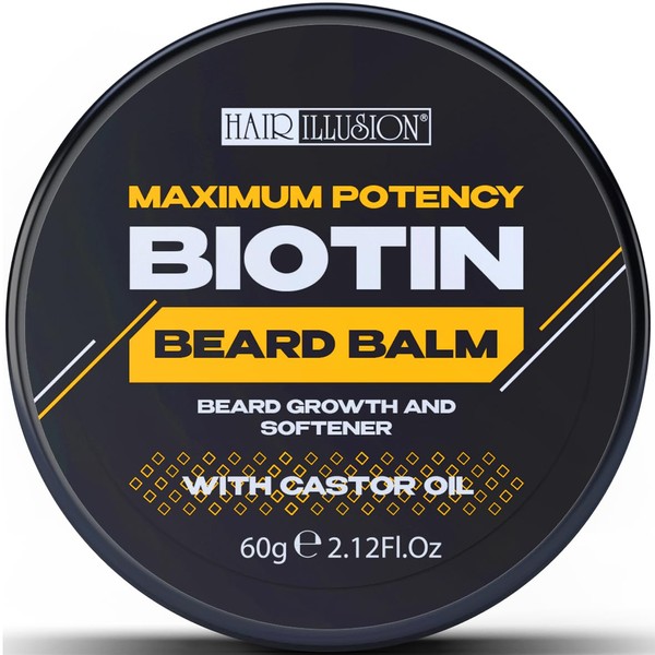 Hair Illusion MAXIMUM POTENCY BIOTIN Beard Balm For Beard Growth