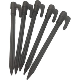 EMBerg Plastic Tent Pegs Garden Landscape Stakes for Anchoring Garden Netting, Camping Tents, Rain Tarps and Landscape Fabric Lawn Edging