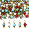 KitBeads 100pcs Random Multicolor Glass Bead Dangle Charms Imitation Gemstone