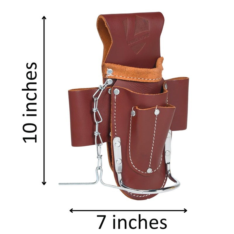 Heavy-Duty Full Grain Leather Tool Belt for Electricians – Multi-Pouch