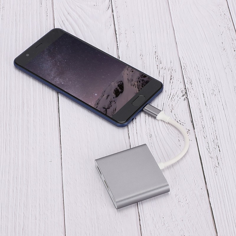 HC 04 Multifunction 3 in 1 Hub Type C to