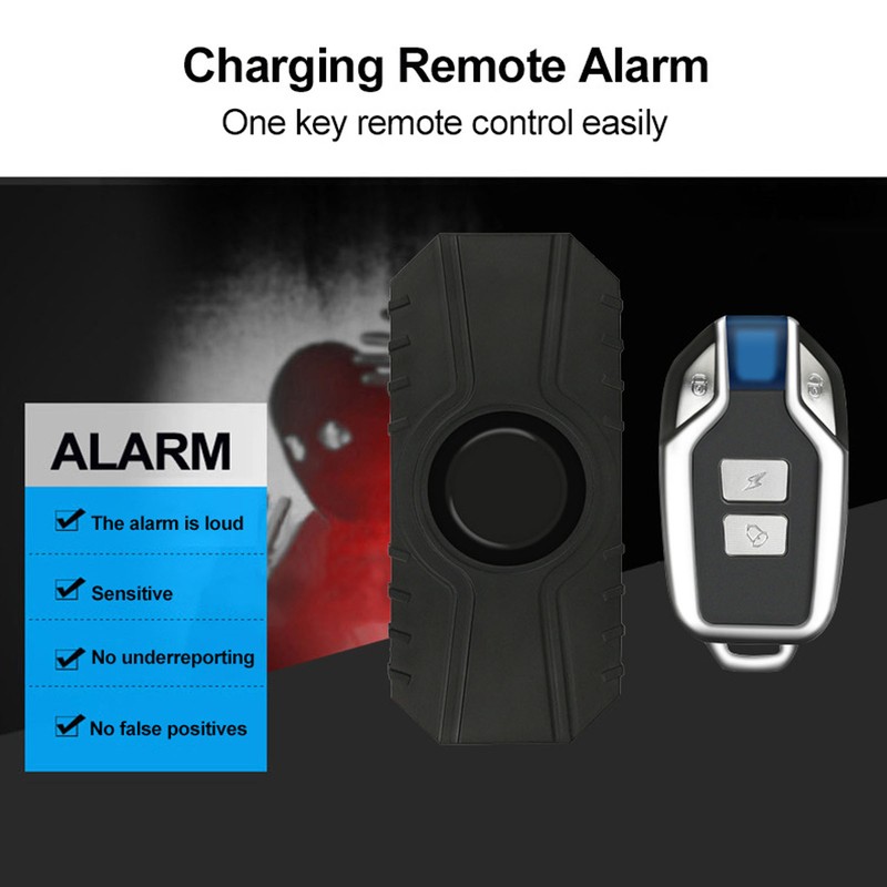 Bike Alarm with Remote Control 113dB Super Loud Vibration Motion