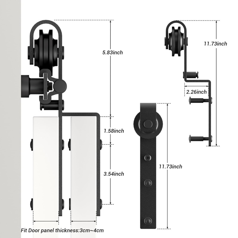 AONAYIOA 7.5FT Bypass Sliding Barn Door Hardware Kit, Combination Track