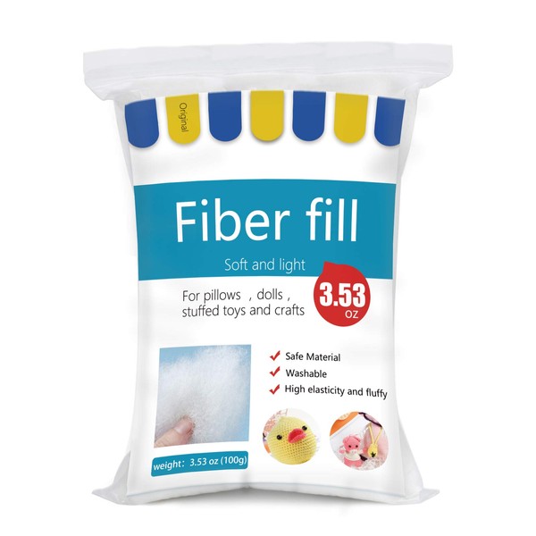 BUTUZE Premium Polyester Fiber Fill, High Resilience, for Stuffing Small