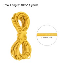 PATIKIL Elastic Cord Heavy Stretch String Rope 3/32" 11 Yards(2.5mm x 10m) Yellow for Crafting DIY Sewing Hook Straps Camping Tie Down Strap
