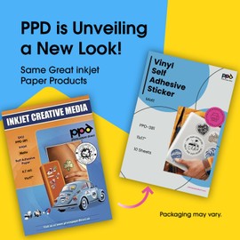 PPD Printable Vinyl Sticker Paper for Inkjet Printer, Matte Sticker Paper 11 x 17, Self-Adhesive Print Your Own Stickers at Home, Custom Photo, Waterproof & Tear Resistant, Instant Dry (10 Sheets)