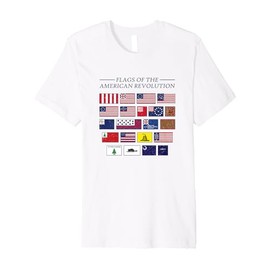 Flags of the American Revolution Historical Chart Premium T-Shirt