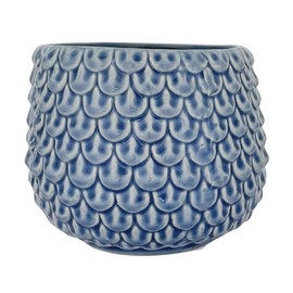 Nordring Ceramic Flower Pot Pino - colorful Planter, Pot for plants, sukkulents Size M (13,5 cm ø) Dia 5,25'' H 4,5'', Stoneware, blue