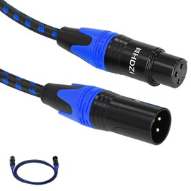 HHDZI XLR Cable (3 feet) Nylon Braided Balanced Microphone XLR Cable Male to XLR Female Cable for Speaker System(1 Pack,Blue)