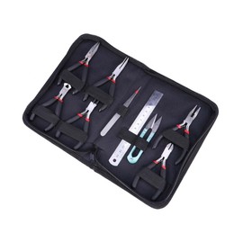 Operitacx 9 Pieces Jewellery Bead Pliers Tool Set Carry Bag Jewellery Crafts Rubber Hand Lever Rust Stop Jewellery Making Tool Craft Pliers for Jewellery Accessories Mini Pliers Tools
