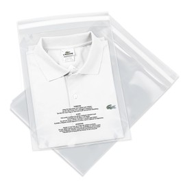 Spartan Industrial - 13” X 15” (100 Count) Self Seal Clear Poly Bags with Suffocation Warning for Packaging, T Shirts & Shipping- Permanent Adhesive