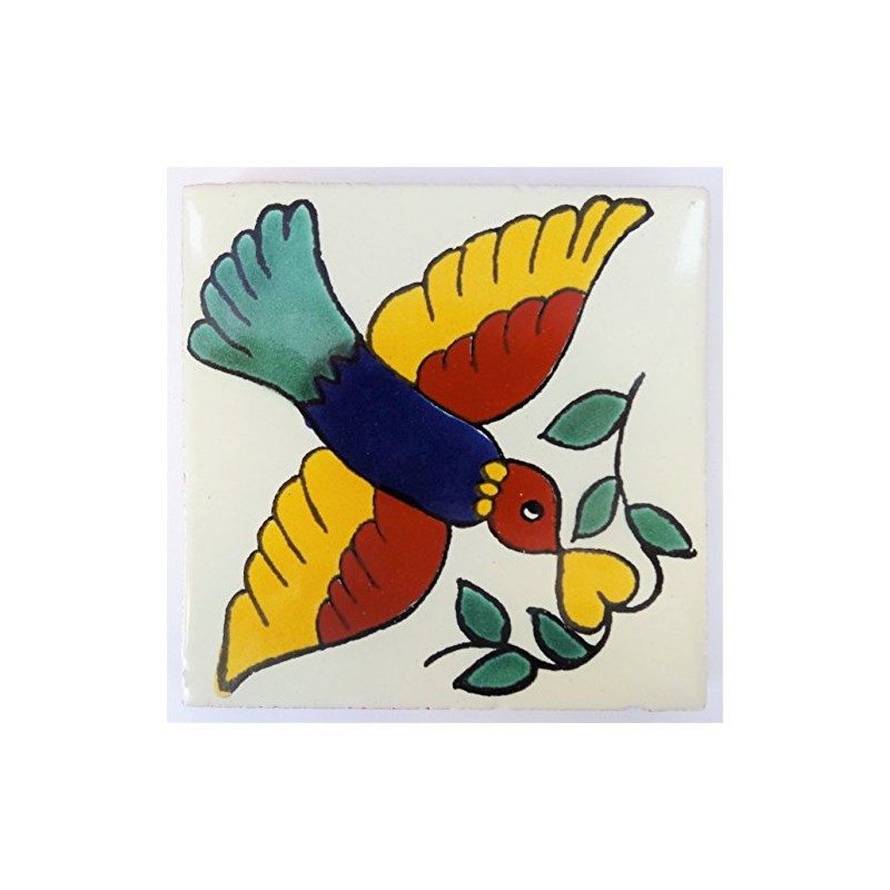 Ceramic Mexican Tile - 10.5cm- Handmade and Ethically Traded by