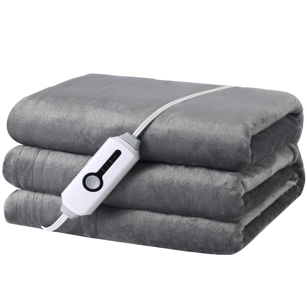 LaffyLo Electric Heated Blanket Full Size 72×84, Breathable & Luxurious