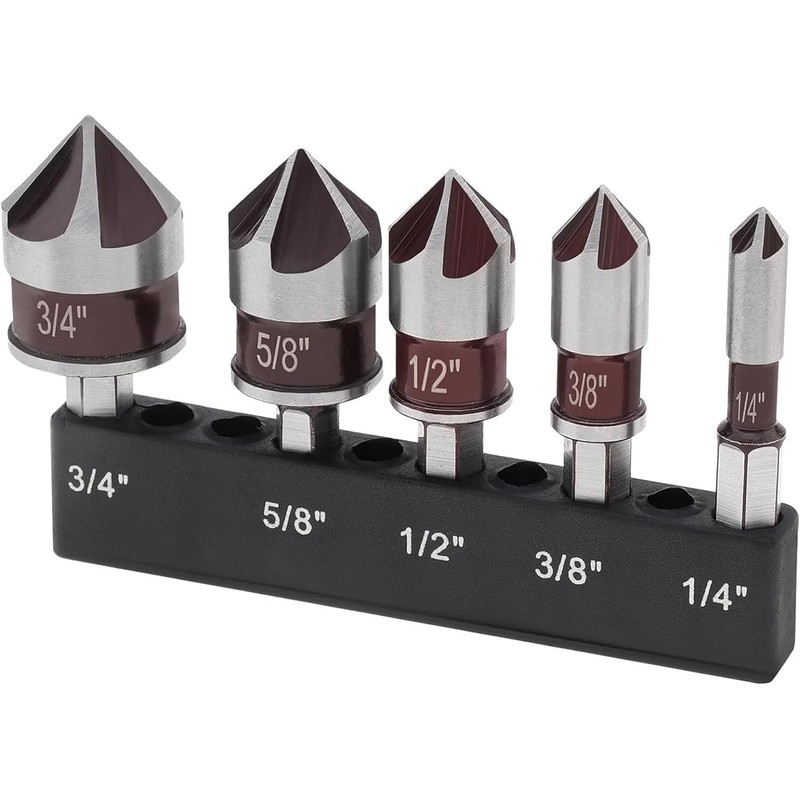 KEWAYO Countersink Drill Bit Set for Metal, Countersink 82°, Countersink