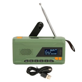 Hand Crank Solar Radio LCD Screen 3 Charge Modes Support DAB FM BT Portable Emergency Weather Radio for Outdoor Travel