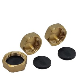 Pipestation Compression Fittings 1/2" Brass Blanking Nuts Caps - Pack of 3 | 1/2 inch Compression Blanking End Caps | Radiator Valve Brass Blank Nut End Cap | Plumbing Fittings | Pipe Fitting Cap