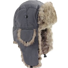 Winter Trapper Hat Unisex Russian Ushanka Trooper Aviator Hats for Women Men Snow Eskimo Hat with Ear Flaps for Cold Weather (Grey1, One Size)