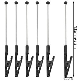 yyangz 6PCS Beaded Metal Long Tail Crocodile Clip Sticky Note Holder Desktop Memo Message Holder for Notes Photos Menus Paper Desk Card Holder Black