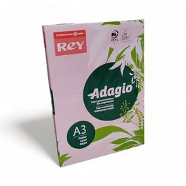 Rey Adagio A3 120gsm (250 Sheets) Pink Paper - for Laser, Copiers and Inkjet Printers - 1 Ream
