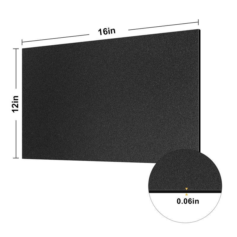 6 Pack Black ABS Plastic Sheet 12" x 16" x