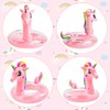 GROBRO7 Pink Unicorn Inflatable Pool Float with Glitters for Toddlers