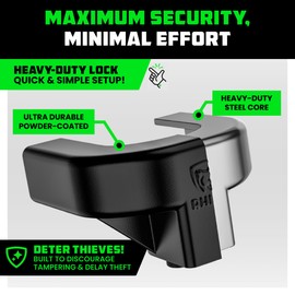 Rhino USA Trailer Hitch Lock Kit (for 2" Trailers) Heavy Duty Anti Theft Trailer Coupler Locks for RV, Camper, Trailer, Boat, Caravan - Reinforced Solid Steel Tow Lock for Trailer Tongue